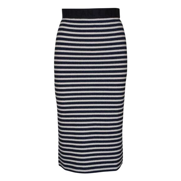 Michael Kors Black & White Striped Stretch Bodycon Tube Maxi Skirt XS - Picture 1 of 12